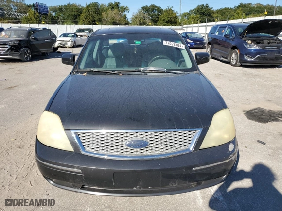 2007 Ford Five Hundred SEL with VIN 1FAHP24177G114422, listed as a Copart auction lot 77028184 with 0 mi miles and Salvage Title. Bid and sale history available at carsss.com. Image 5.