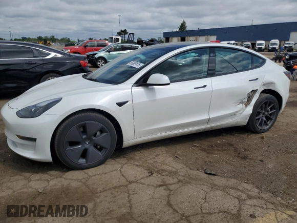 2023 Tesla Model 3 with VIN 5YJ3E1EA0PF575488, listed as a Copart auction lot 56889115 with 18,677 mi miles and Clean title. Bid and sale history available at DreamBid. Image 1.