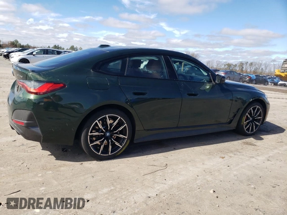 2023 BMW i4 eDrive40 with VIN WBY73AW00PFN80441, listed as a Copart auction lot 45557674 with 16,335 mi miles. Bid and sale history available at carsss.com. Image 3.