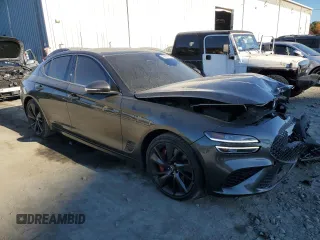 2023 Genesis G70 3.3T with VIN KMTG54TE5PU117687, listed as a Copart auction lot 76373174 with 41,892 mi miles and Salvage Title. Bid and sale history available at carsss.com. Image 4.
