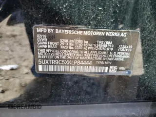 2019 BMW X3 xDrive30i with VIN 5UXTR9C5XKLP84444, listed as a Copart auction lot 52254985 with 0 mi miles and Clean Title. Bid and sale history available at carsss.com. Image 14.