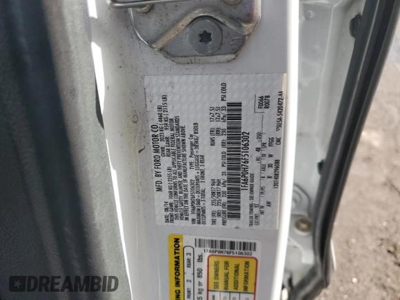 2015 Ford Fusion SE with VIN 1FA6P0H76F5106302, listed as a Copart auction lot 51523775 with 47,762 mi miles and Salvage Title. Bid and sale history available at carsss.com. Image 12.