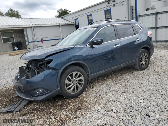 2015 Nissan Rogue SV with VIN 5N1AT2MT3FC919683, listed as a Copart auction lot 43640955 with 122,494 mi miles and Salvage Title. Bid and sale history available at carsss.com. Image 1.