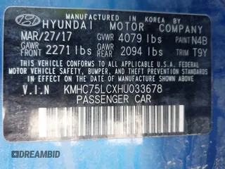 2017 Hyundai Ioniq SEL с VIN KMHC75LCXHU033678, выставлен на аукционе IAAI как лот 41979524 с пробегом 62 254 миль миль и . История ставок и продаж доступна на DreamBid. Изображение 9.