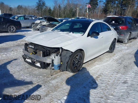 2020 Mercedes-Benz CLA with VIN W1K5J4HB0LN120300, listed as a IAAI auction lot 41513024 with 114,682 mi miles. Bid and sale history available at carsss.com. Image 2.