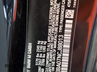 2022 BMW M4 Competition xDrive with VIN WBS33BA07NCJ88013, listed as a Copart auction lot 39520374 with 12,849 mi miles. Bid and sale history available at carsss.com. Image 13.