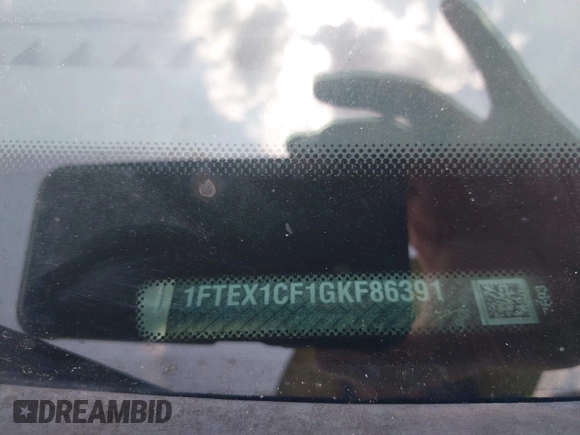 2016 Ford F-150 XL with VIN 1FTEX1CF1GKF86391, listed as a IAAI auction lot 42317910 with 158,753 mi miles and . Bid and sale history available at DreamBid. Image 9.