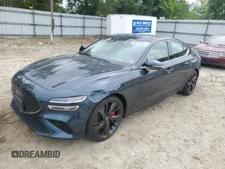 2022 Genesis G70 3.3T z VIN KMTG54TEXNU083193, wystawiony jako Copart lot #56627395 z przebiegiem 16 980 mil mil oraz Szkoda całkowita • Salvage title. Historia ofert i sprzedaży dostępna na DreamBid. Obrazek 1.