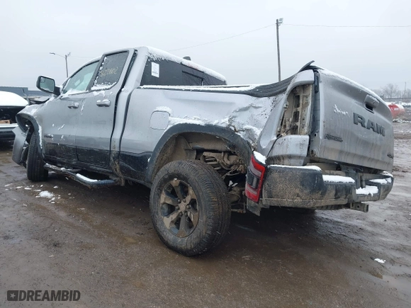 2019 Ram 1500 Rebel with VIN 1C6RRFEG1KN822602, listed as a IAAI auction lot 41156572 with 74,016 mi miles. Bid and sale history available at carsss.com. Image 3.