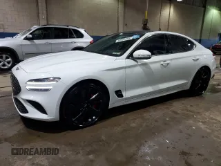 2023 Genesis G70 3.3T with VIN KMTG54TE6PU114331, listed as a Copart auction lot 44809385 with 32,650 mi miles and Clean Title. Bid and sale history available at carsss.com. Image 1.