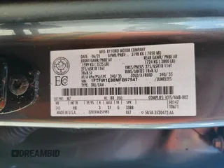 2021 Ford F-150 XL с VIN 1FTFW1E88MFB97547, выставлен на аукционе Copart как лот 62091295 с пробегом 42 654 миль миль и Списание • Salvage title. История ставок и продаж доступна на DreamBid. Изображение 12.