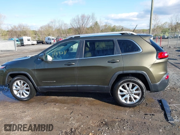 2015 Jeep Cherokee Limited with VIN 1C4PJMDS8FW708226, listed as a IAAI auction lot 41919231 with 188,276 mi miles and . Bid and sale history available at DreamBid. Image 14.