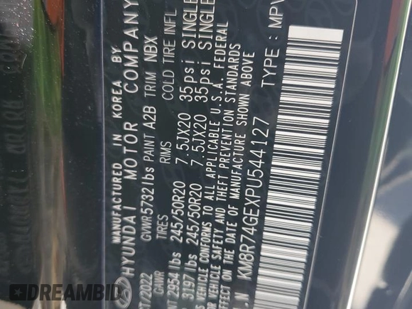 2023 Hyundai Palisade Calligraphy z VIN KM8R74GEXPU544127, wystawiony jako Copart lot #55292225 z przebiegiem 45 833 mil mil oraz Szkoda całkowita • Salvage title. Historia ofert i sprzedaży dostępna na DreamBid. Obrazek 14.