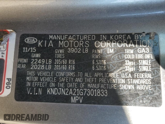 2016 Kia Soul with VIN KNDJN2A21G7301833, listed as a Copart auction lot 88401705 with 0 mi miles and Salvage Title. Bid and sale history available at carsss.com. Image 15.