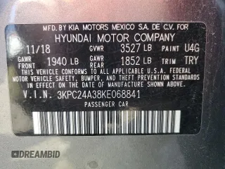2019 Hyundai Accent SE with VIN 3KPC24A38KE068841, listed as a Copart auction lot 53312055 with 93,297 mi miles and Clean Title. Bid and sale history available at carsss.com. Image 12.