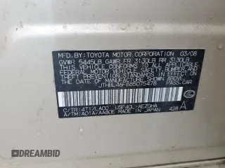 2008 Lexus LS 460 with VIN JTHBL46F885075478, listed as a Copart auction lot 56842225 with 128,897 mi miles and Salvage title. Bid and sale history available at DreamBid. Image 12.