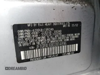 2013 Subaru Impreza Special Sports Premium с VIN JF1GPAL68D2814896, выставлен на аукционе Copart как лот 55461265 с пробегом 141 467 миль миль и Списание • Salvage title. История ставок и продаж доступна на DreamBid. Изображение 12.
