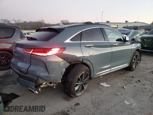 2024 Infiniti QX55 Luxe with VIN 3PCAJ5JR4RF104646, listed as a Copart auction lot 82784634 with 14,088 mi miles and Salvage Title. Bid and sale history available at DreamBid. Image 3.