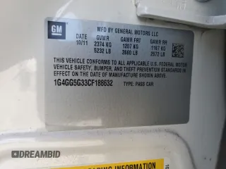 2012 Buick LaCrosse Premium 2 with VIN 1G4GG5G33CF188632, listed as a Copart auction lot 87273054 with 76,999 mi miles and Salvage title. Bid and sale history available at DreamBid. Image 12.