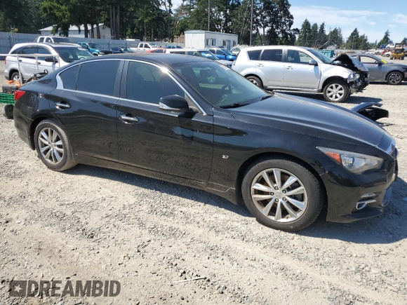 2014 Infiniti Q50 Premium with VIN JN1BV7AP7EM673904, listed as a Copart auction lot 63665865 with 88,544 mi miles and Clean title. Bid and sale history available at DreamBid. Image 4.