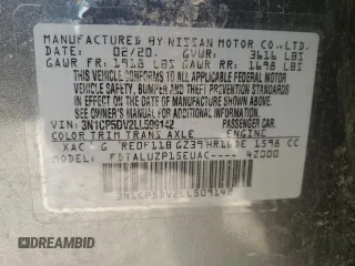 2020 Nissan Kicks SR with VIN 3N1CP5DV2LL509142, listed as a Copart auction lot 42045755 with 46,778 mi miles and Non Repairable. Bid and sale history available at carsss.com. Image 12.