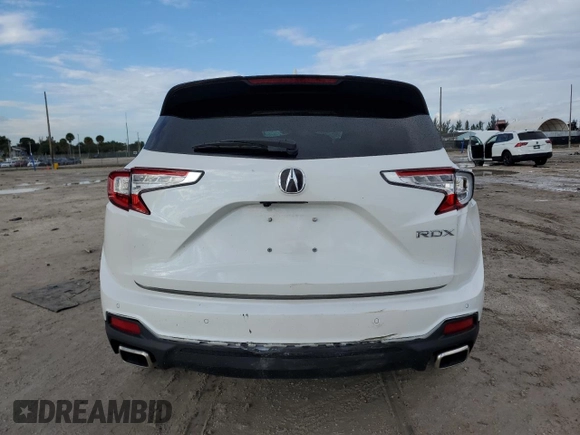2023 Acura RDX w/Technology Package with VIN 5J8TC1H59PL009140, listed as a Copart auction lot 74685164 with 5,794 mi miles and Non Repairable. Bid and sale history available at carsss.com. Image 6.