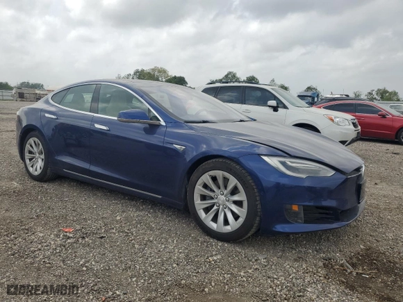2016 Tesla Model S 90D with VIN 5YJSA1E25GF158223, listed as a Copart auction lot 47727765 with 43,812 mi miles and Salvage Title. Bid and sale history available at carsss.com. Image 4.
