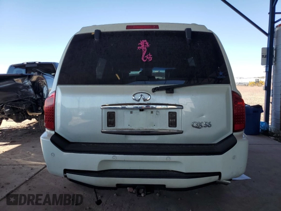 2007 Infiniti QX56 with VIN 5N3AA08A57N801070, listed as a Copart auction lot 68133254 with 0 mi miles and Salvage Title. Bid and sale history available at carsss.com. Image 6.
