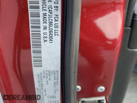 2020 Jeep Cherokee Latitude with VIN 1C4PJLCB6LD643041, listed as a Copart auction lot 45290705 with 73,337 mi miles and Salvage title. Bid and sale history available at DreamBid. Image 13.