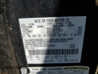 2009 Ford F-150 XL with VIN 1FTRW14809FA31805, listed as a Copart auction lot 59998575 with 199,115 mi miles and Clean title. Bid and sale history available at DreamBid. Image 12.