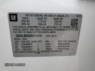 2014 Chevrolet Equinox LT with VIN 2GNALBEK6E6219780, listed as a Copart auction lot 77961994 with 111,765 mi miles and Salvage Title. Bid and sale history available at carsss.com. Image 15.