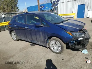 2025 Nissan LEAF S with VIN 1N4AZ1BV1SC565440, listed as a Copart auction lot 47496545 with 1,097 mi miles and Salvage Title. Bid and sale history available at carsss.com. Image 4.