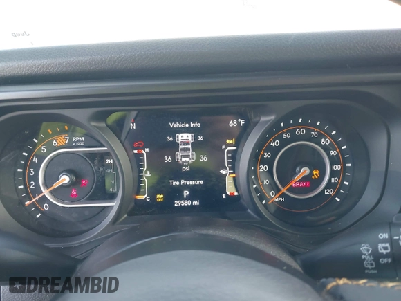 2024 Jeep Wrangler Sport S with VIN 1C4PJXDG5RW244037, listed as a IAAI auction lot 42322052 with 29,580 mi miles and . Bid and sale history available at DreamBid. Image 7.
