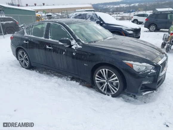 2018 Infiniti Q50 3.0t SPORT with VIN JN1EV7AR0JM433652, listed as a IAAI auction lot 41356227 with 147,379 mi miles. Bid and sale history available at carsss.com. Image 1.