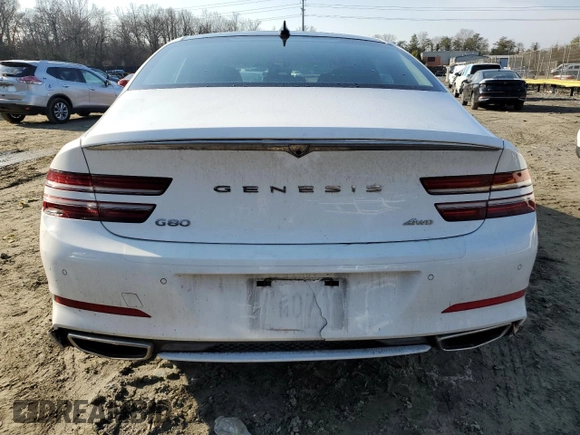 2021 Genesis G80 2.5T with VIN KMTGB4SC1MU078178, listed as a Copart auction lot 43626885 with Not Provided miles and Salvage Title. Bid and sale history available at DreamBid. Image 6.