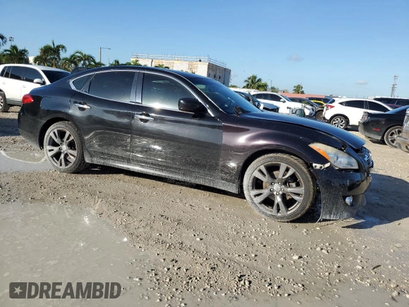 2013 Infiniti M37 with VIN JN1BY1AP3DM512274, listed as a Copart auction lot 80187604 with 153,988 mi miles and Salvage Title. Bid and sale history available at carsss.com. Image 4.