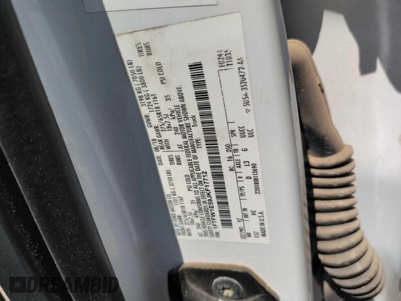 2018 Ford F-150 XL with VIN 1FTFW1E59JKF17712, listed as a IAAI auction lot 41960583 with 146,857 mi miles and . Bid and sale history available at DreamBid. Image 1.