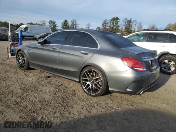 2017 Mercedes-Benz C 63 AMG with VIN 55SWF8GB3HU184554, listed as a Copart auction lot 77395064 with 106,723 mi miles and Salvage title. Bid and sale history available at DreamBid. Image 2.