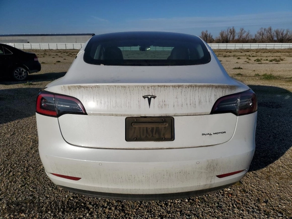 2022 Tesla Model 3 Long Range with VIN 5YJ3E1EB9NF222043, listed as a Copart auction lot 89331745 with 49,361 mi miles and Salvage Title. Bid and sale history available at carsss.com. Image 6.