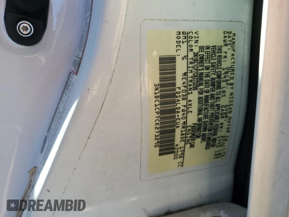 2012 Nissan Versa S with VIN 3N1BC1CP7CK273290, listed as a Copart auction lot 41659395 with 144,197 mi miles and Clean Title. Bid and sale history available at carsss.com. Image 14.