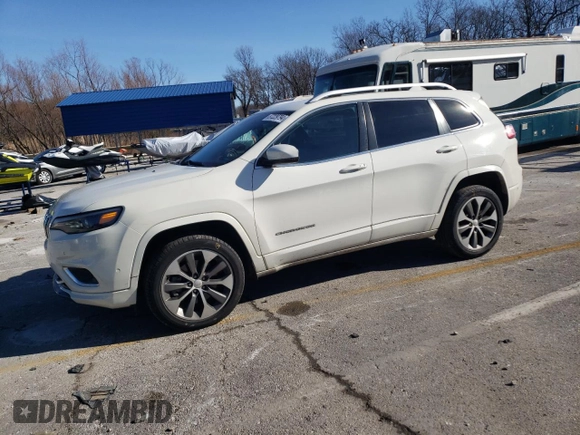2019 Jeep Cherokee Overland with VIN 1C4PJMJN3KD173830, listed as a Copart auction lot 87229794 with 82,433 mi miles and Salvage title. Bid and sale history available at DreamBid. Image 1.