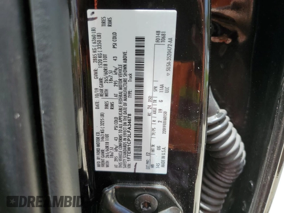2020 Ford F-150 XL z VIN 1FTEW1CP3LFA34678, wystawiony jako Copart lot #59847025 z przebiegiem 51 955 mil mil oraz Nie do naprawy • Non repairable. Historia ofert i sprzedaży dostępna na DreamBid. Obrazek 13.