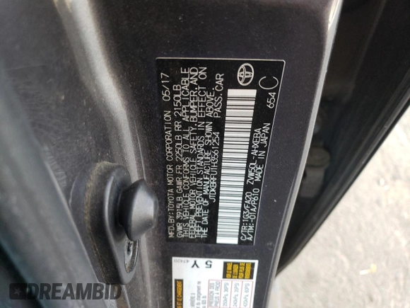2017 Toyota Prius Two with VIN JTDKBRFU1H3561254, listed as a Copart auction lot 54859115 with 139,581 mi miles and Salvage Title. Bid and sale history available at DreamBid. Image 12.
