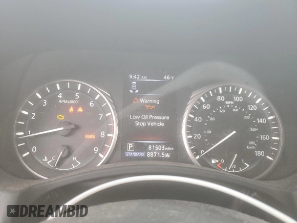 2018 Infiniti Q50 Sport z VIN JN1EV7AP5JM358123, wystawiony jako Copart lot #55940025 z przebiegiem 81 503 mil mil oraz Szkoda całkowita • Salvage title. Historia ofert i sprzedaży dostępna na DreamBid. Obrazek 9.