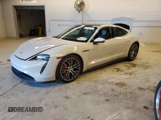 2021 Porsche Taycan 4S z VIN WP0AB2Y1XMSA45936, wystawiony jako Copart lot #76283414 z przebiegiem Nie podano mil oraz Szkoda całkowita • Salvage title. Historia ofert i sprzedaży dostępna na DreamBid. Obrazek 1.