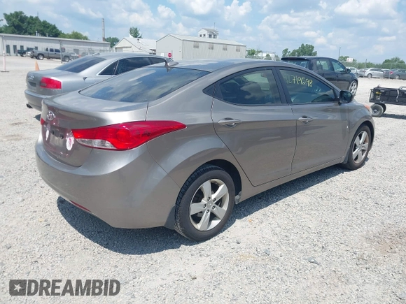2013 Hyundai Elantra GLS with VIN 5NPDH4AE9DH417136, listed as a IAAI auction lot 42719598 with 105,280 mi miles and . Bid and sale history available at DreamBid. Image 4.