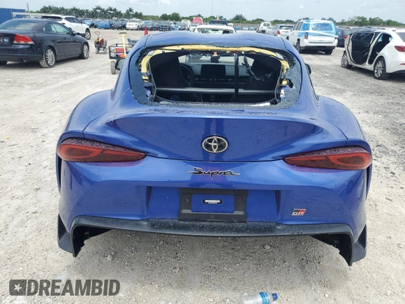 2023 Toyota Supra 3.0 with VIN WZ1DB0G08PW061526, listed as a Copart auction lot 61642655 with 11,279 mi miles and Salvage title. Bid and sale history available at DreamBid. Image 6.