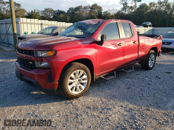 2020 Chevrolet Silverado 1500 Custom with VIN 1GCRWBEF0LZ132559, listed as a Copart auction lot 75050384 with 114,446 mi miles and Salvage Title. Bid and sale history available at carsss.com. Image 1.