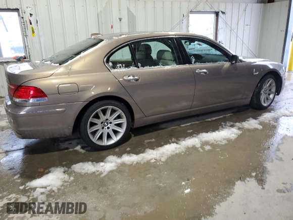 2007 BMW 7 Series 750Li with VIN WBAHN83587DT76391, listed as a Copart auction lot 44935055 with 0 mi miles and Salvage Title. Bid and sale history available at carsss.com. Image 3.