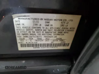 2005 Nissan Altima SE z VIN 1N4BL11D75C336375, wystawiony jako Copart lot #57359155 z przebiegiem 124 064 mil mil oraz Czysty tytuł • Clean title. Historia ofert i sprzedaży dostępna na DreamBid. Obrazek 12.